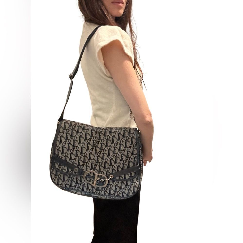 Dior Monogram Grey saddle Shoulder Bag